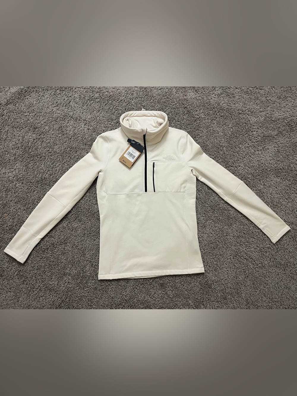 The north face women’s 1/4 zip up beige sweater size Small